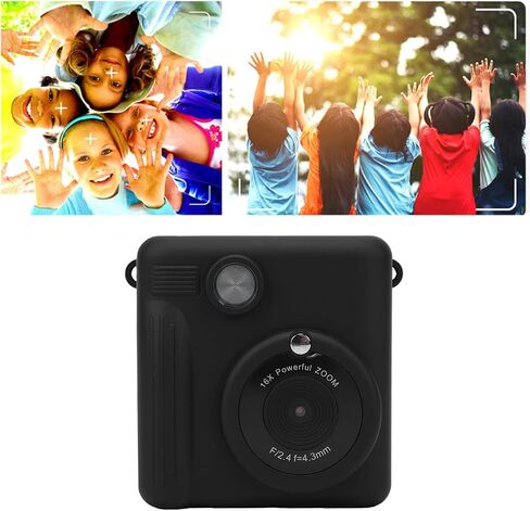 TOPINCN Instant Print Camera for Kids, Digital Video Camera, 2.4 Inch Screen 1080P Video 16X Digital Zoom Flash 15 Scene Filters 16 Stickers 372 Photos Printing HD in Kuwait