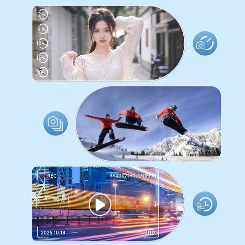 كاميرا رقمية XUMIUZIY 4K، كاميرا مدمجة محمولة بدقة 75 ميجابكسل 12X زووم بصري واي فاي مع تركيز تلقائي ومرشحات مدمجة، للتصوير الفوتوغرافي أثناء السفر in Kuwait