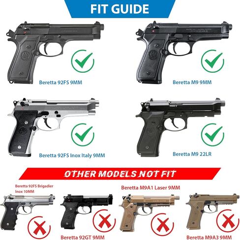 حافظة OWB لـ Beretta 92 92FS M9 M9_22، حزام خصر خارجي تكتيكي مفتوح مع زر تحرير 60 درجة قابل للتعديل، اليد اليمنى in Kuwait