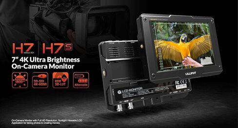 شاشة LILLIPUT H7S مقاس 7 بوصات 4K قابلة للقراءة في ضوء الشمس 1800nit على الكاميرا 1920x1200 مخرج إدخال HDMI 3G-SDI مع بطارية وشاحن 3D Lut + F970 in Kuwait