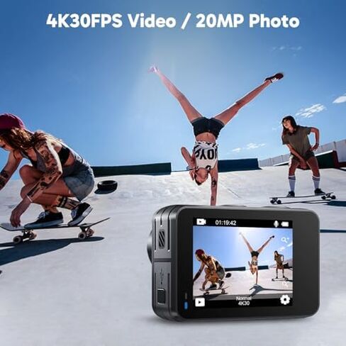 كاميرا AKASO Brave 7 LE Action مع بطاقة MicroSDXC U3 وحزمة تثبيت حزام الرأس سريعة التحرير in Kuwait