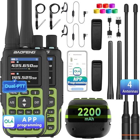 BAOFENG UV5RMINI-5 Two Way Radio NOAA Weather Radio Dual PTT 999CH Survival Radio APP Programming Copy Frequency Ham Radio 2200mAh in Saudi Arabia