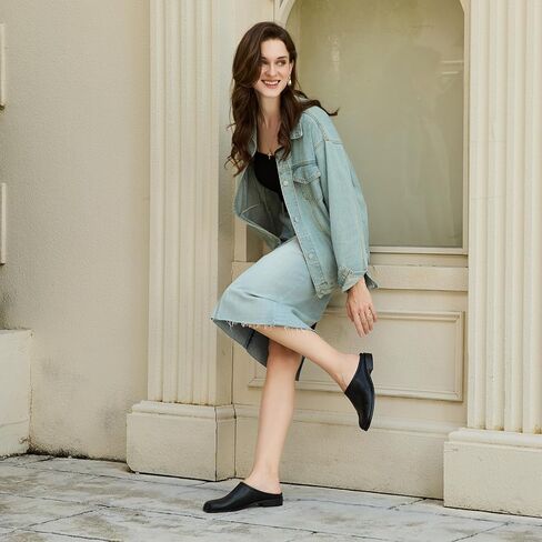 Split Toe Slides Flats Comfortable Tabis Loafers Closed Slippers Low Block Heels Backless Casual Walking Shoes Dressy Mules/Cloges in Saudi Arabia