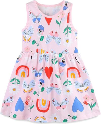 Toddler Girl Sleeveless Dress Cotton Summer Sundress Baby Casual Playwear Cute A-Line Dresses 2-7 Years in Saudi Arabia