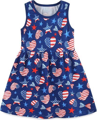 Toddler Girl Sleeveless Dress Cotton Summer Sundress Baby Casual Playwear Cute A-Line Dresses 2-7 Years in Saudi Arabia