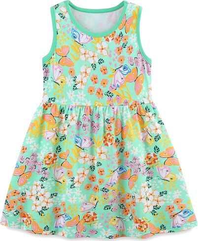 Toddler Girl Sleeveless Dress Cotton Summer Sundress Baby Casual Playwear Cute A-Line Dresses 2-7 Years in Saudi Arabia