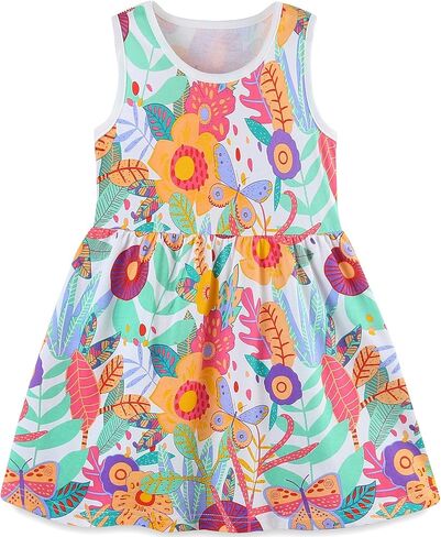 Toddler Girl Sleeveless Dress Cotton Summer Sundress Baby Casual Playwear Cute A-Line Dresses 2-7 Years in Saudi Arabia