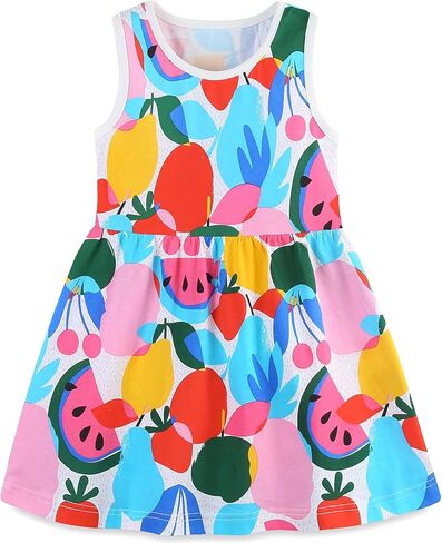 Toddler Girl Sleeveless Dress Cotton Summer Sundress Baby Casual Playwear Cute A-Line Dresses 2-7 Years in Saudi Arabia