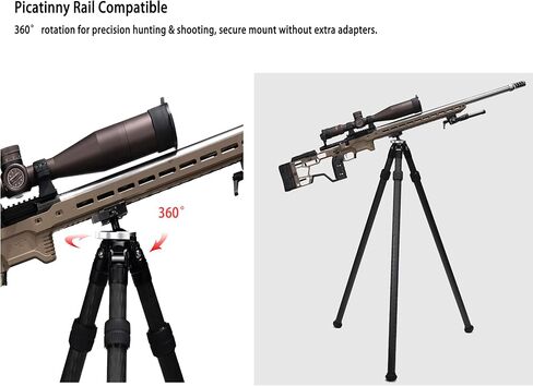 Leofoto STO-322CX Inverted Carbon Fiber Tripod for Hunting/Shooting, 36mm Durable Sand-Proof Leg, Integrated Lever-Release Ball Head, Compatible with Arca & Picatinny in Saudi Arabia