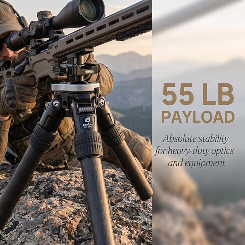 Leofoto STO-322CX Inverted Carbon Fiber Tripod for Hunting/Shooting, 36mm Durable Sand-Proof Leg, Integrated Lever-Release Ball Head, Compatible with Arca & Picatinny in Saudi Arabia