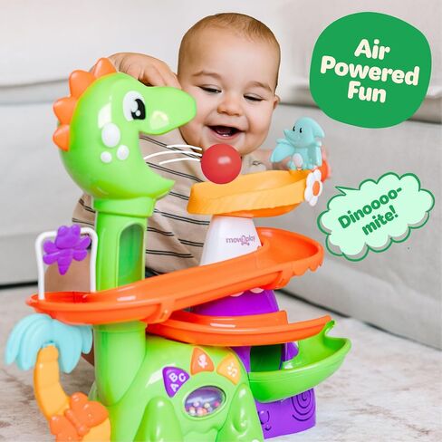 Move2Play, Air-Powered Dinosaur Ball Popper | 30+ Songs, Sayings, & Lights | Baby & Toddler Toys Ages 6 7 8 9 10 12+ Months | Boy & Girl Gift for 1, 2+ Year Olds | Birthday Present in Kuwait