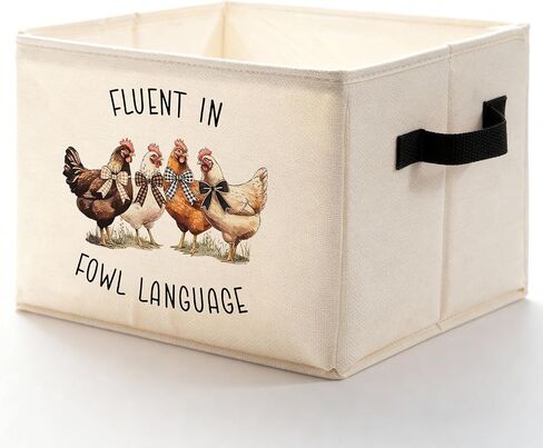 Flower Chicken Storage Bins Box, Toybox for Girls, Rustic Botanical Farmhouse Chicken Foldable Baskets Organizer with Handles for Bedroom Bathroom Home Clothes Toys Books in Kuwait