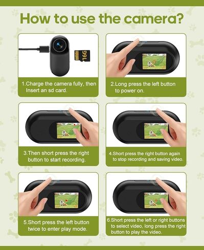 Cat Camera Collar with Video Recording,with 16G SD Card 1080p HD Mini Action Sport Cam,All Activities Pet Camera Stuff,Outdoor/Inoor Wireless Birthday Gift Black in Saudi Arabia