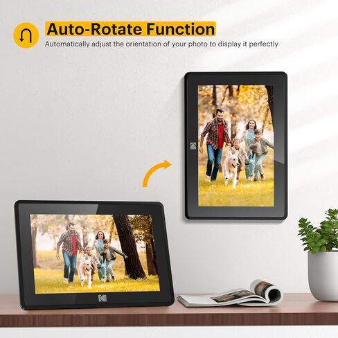 KODAK 10.1 Inch WiFi Digital Picture Frame, IPS Touch Screen HD Display with 16GB Storage, Share Video Clips and Photos Instantly Via E-Mail or App, Effortless to Set up - Black in Kuwait