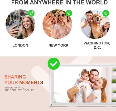 إطار صور رقمي، إطار صور رقمي كبير من الأكريليك مقاس 15.6 بوصة، واي فاي، 32 جيجابايت، شاشة لمس عالية الدقة 1920 * 1080 IPS، تدوير تلقائي، مشاركة الصور أو الفيديو المتوافق مع تطبيق Frameo من أي مكان in Kuwait