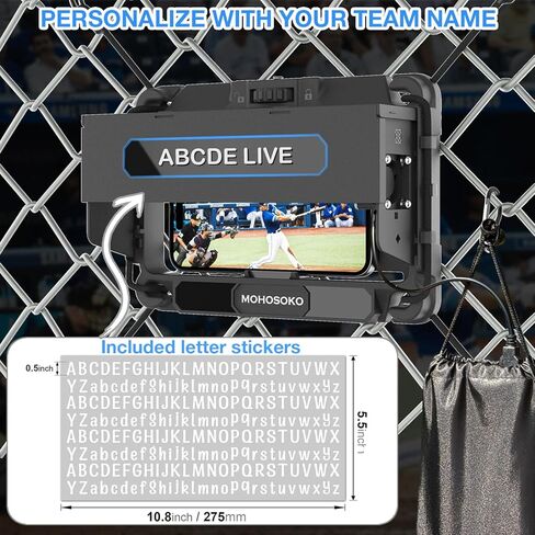 Phone Fence Mount with Shade & Cooling Fan - Foldable Game Changer Mounting Kit for iPhone, All-in-One Streaming Kit for Baseball Recording in Kuwait