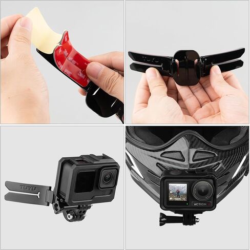 خوذة تثبت على الذقن لكاميرات الحركة، حامل ذقن GoPro عالمي مزود بأشرطة، متوافقة مع GoPro Hero، Insta360، DJI Osmo Action، خوذات لكامل الوجه للدراجات النارية in Kuwait