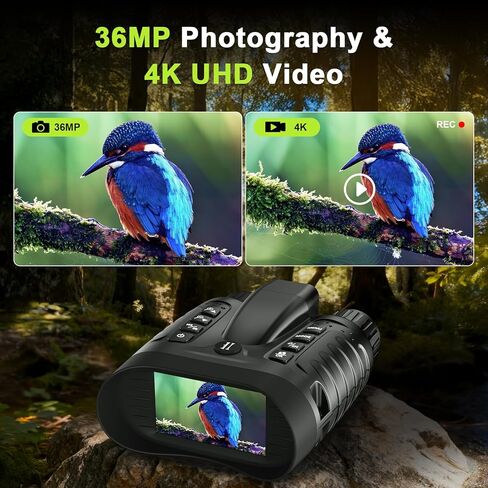 نظارات رؤية ليلية 4K، مناظير للرؤية الليلية مع محدد المدى، شاشة HD 3.2 بوصة، بطارية قابلة للشحن 5000 مللي أمبير في الساعة، بطاقة TF سعة 32 جيجابايت للبالغين، والتخييم، ومراقبة الحياة البرية in Kuwait