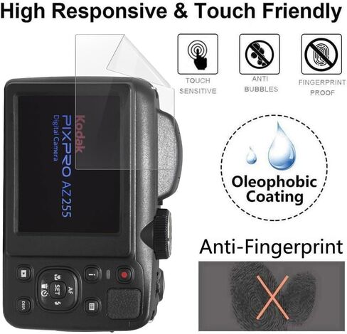 واقي شاشة Kodak PIXPRO AZ255 - [3 عبوات] طبقة TPU ناعمة وشفافة عالية الدقة [مضادة لبصمات الأصابع] [مضادة للخدش] [خالية من الفقاعات] متوافقة مع كاميرا Kodak PIXPRO AZ255 الرقمية in Kuwait