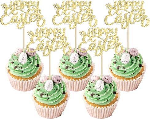 24pcs بريق الأذن أرنب كب كيك أعلى الأقطار عيد الفصح موضوع أرنب سعيد اختيارات كب كيك لأرنب عيد الفصح سعيد عيد ميلاد زخارف كعكة عيد الفصح الربيع in Saudi Arabia