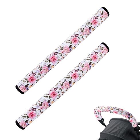 Stroller Handle Cover,Stroller Handlebar Cover,2 Pack Pushchair Armrest Sleeve Handle Protector Covers,Universal Protective Case for Pram Strollers Grip Bar,Stroller Accessories Essentials (Dinosaur) in Saudi Arabia