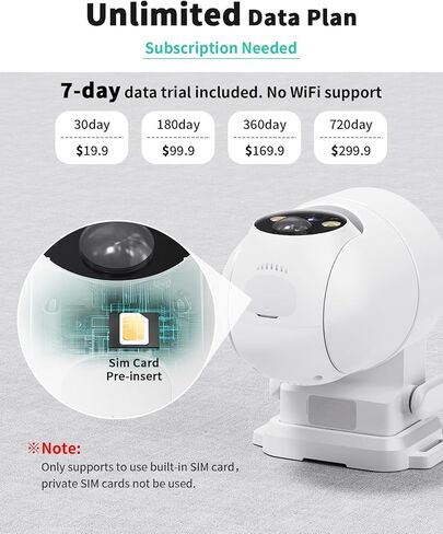LIWAN Cellular Security Camera, No WiFi Security Camera, 4G LTE Solar Cameras Wireless Outdoor with SIM Card, 2K HD Color Night Vision, 360° Live View Off Grid Cam for Farm, Cabin, Construction Site in Kuwait