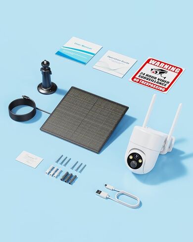 LIWAN Cellular Security Camera, No WiFi Security Camera, 4G LTE Solar Cameras Wireless Outdoor with SIM Card, 2K HD Color Night Vision, 360° Live View Off Grid Cam for Farm, Cabin, Construction Site in Kuwait