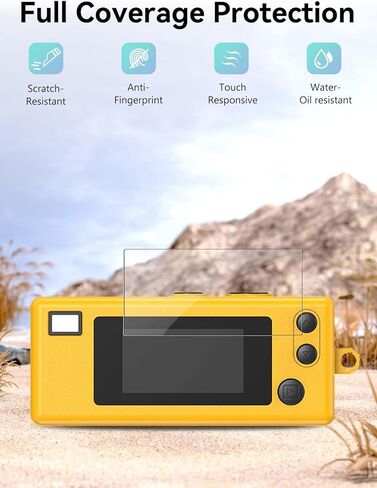 واقي شاشة كاميرا Kodak Charmera Keychain - عبوتان من فيلم الزجاج المقوى للعرض، صلابة 9H، مضاد للخدش، وضوح عالي الدقة، خالي من الفقاعات، مقاوم لبصمات الأصابع in Kuwait