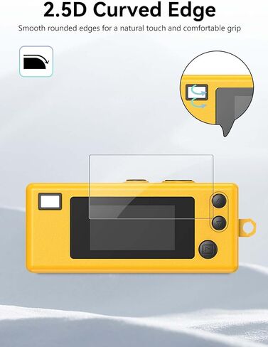 واقي شاشة كاميرا Kodak Charmera Keychain - عبوتان من فيلم الزجاج المقوى للعرض، صلابة 9H، مضاد للخدش، وضوح عالي الدقة، خالي من الفقاعات، مقاوم لبصمات الأصابع in Kuwait