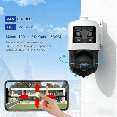 DS-2SE4C425MWG-E/26 Tandem-Vu 4MP Speed Dome PTZ POE IP Camera+6MP Panoramic PoE IP Camera, DarkFighter & Color-Vu, 25X Optical Zoom, 330ft IR Distance, VCA, Human/Vehicle Detection, IP67,H.265+ in Kuwait