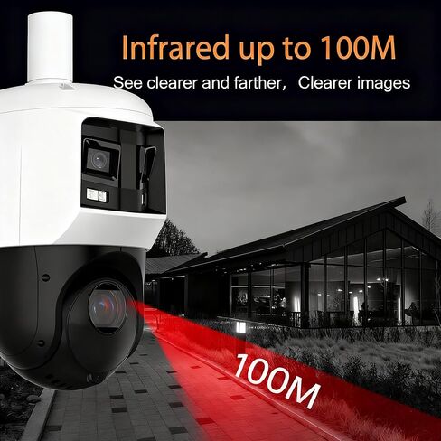 DS-2SE4C425MWG-E/26 Tandem-Vu 4MP Speed Dome PTZ POE IP Camera+6MP Panoramic PoE IP Camera, DarkFighter & Color-Vu, 25X Optical Zoom, 330ft IR Distance, VCA, Human/Vehicle Detection, IP67,H.265+ in Kuwait