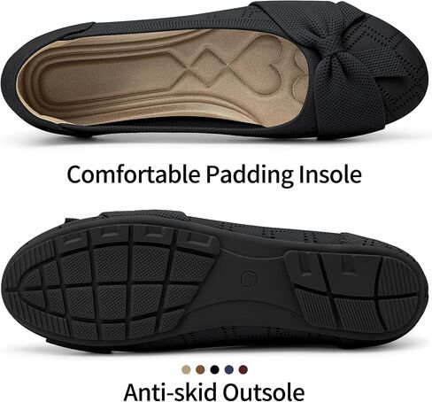 HARENCE Ballet Flats Shoes for Women: Dressy Bow Knit Flats Comfortable Slip On Walking Shoes for Working Wedding in Saudi Arabia