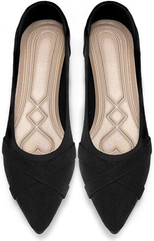 Alicegana Flats for Women Ballet Shoes: Dressy Pointed Toe Comfortable Suede Slip On Casual Shoes for Business Work Wedding 2026 in Saudi Arabia