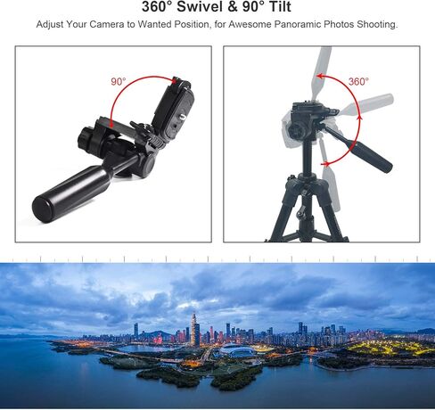 360 Swivel 90 Tilt Tripod with 3 8 Inch Thread 1 4 Screw Lightweight Mount for Camera Monopod 5kg Load in Kuwait
