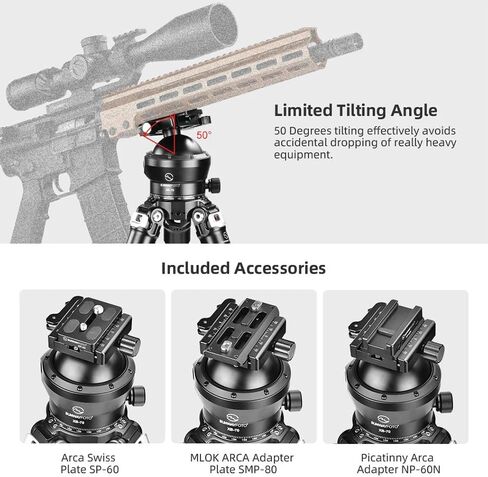 SUNWAYFOTO XB-70DL 70mm Tripod Ball Head w Arca Compatible Duo Lever Screw Clamp Low Profile in Kuwait