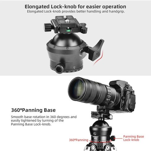 SUNWAYFOTO XB-70DL 70mm Tripod Ball Head w Arca Compatible Duo Lever Screw Clamp Low Profile in Kuwait