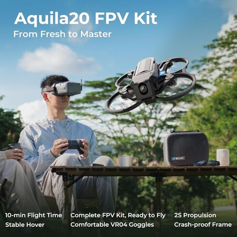 BETAFPV Aquila20 FPV Kit Aquila20 Whoop Drone LiteRadio 4 SE جهاز إرسال راديو VR04 FPV Goggles مدعوم بـ 3 أوضاع نظام الطاقة 2S FPV Drone متقدم RTF داخلي وخارجي in Kuwait