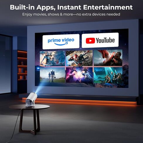 [Built-in Apps] CLOKOWE Mini Projector with WiFi and Bluetooth, 2026 Upgraded 1080P Smart Portable Projector with 180° Rotation, Auto Keystone, Compatible with iPhone/Android/Laptop/TV Stick/HDMI/USB in Kuwait