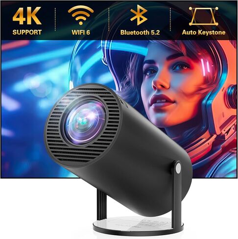 [Built-in Apps] CLOKOWE Mini Projector with WiFi and Bluetooth, 2026 Upgraded 1080P Smart Portable Projector with 180° Rotation, Auto Keystone, Compatible with iPhone/Android/Laptop/TV Stick/HDMI/USB in Kuwait