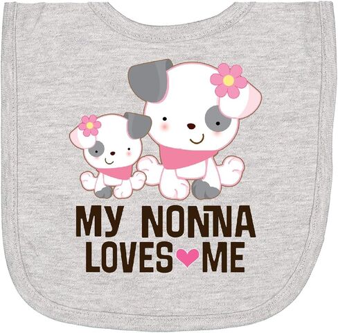 inktastic My Nonna Loves Me Girl Puppy Newborn Bib in Saudi Arabia