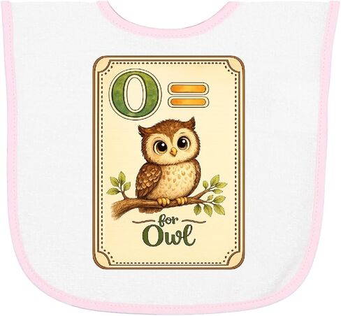 inktastic O Is for Owl Baby Terry Cloth Bib in Kuwait