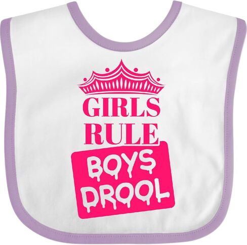 inktastic Girls Rule, Boys Drool Baby Bib in Kuwait
