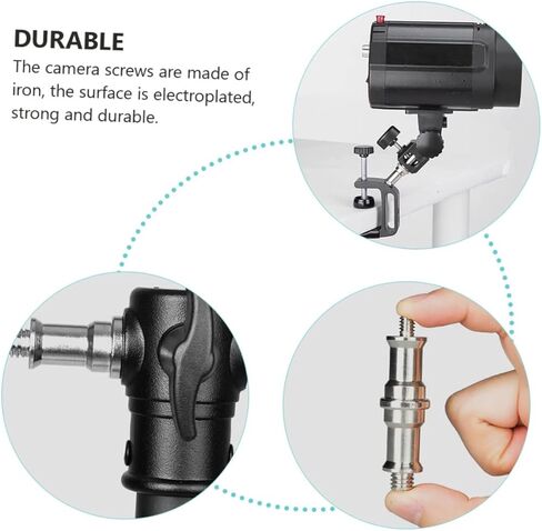 3pcs Threaded Screw Adapter Set for Tripod and Light Stand Iron Construction Easy to Install for Vlogging Interviews and Photography in Kuwait