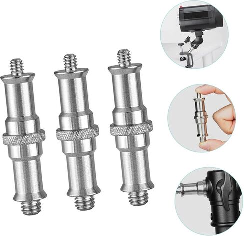 3pcs Threaded Screw Adapter Set for Tripod and Light Stand Iron Construction Easy to Install for Vlogging Interviews and Photography in Kuwait