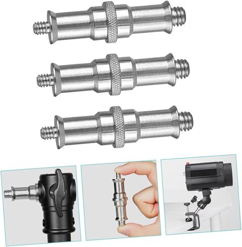 3pcs Threaded Screw Adapter Set for Tripod and Light Stand Iron Construction Easy to Install for Vlogging Interviews and Photography in Kuwait
