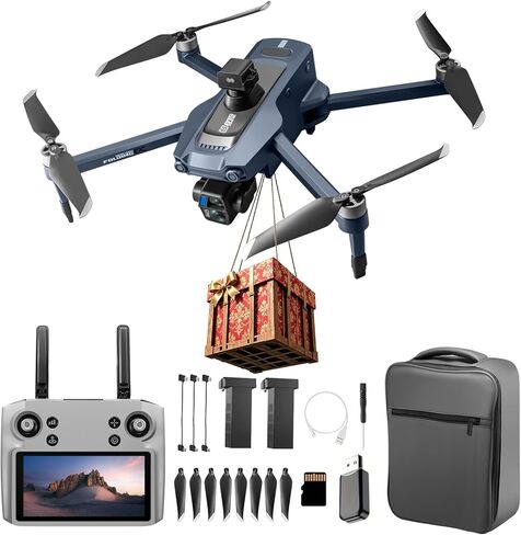 طائرة بدون طيار Airdrop، سعة الحمولة القصوى حوالي 0.66 رطل، نظام تحديد المواقع GPS، جهاز تحكم عن بعد بشاشة تعمل باللمس 4.92 بوصة، كاميرا ذات محورين 2.7K ثلاثية المحاور، بطاريتان لإجمالي وقت الرحلة حوالي 50 دقيقة، كاميرات مزدوجة، وظيفة تجنب العوائق في 4 ات in Kuwait