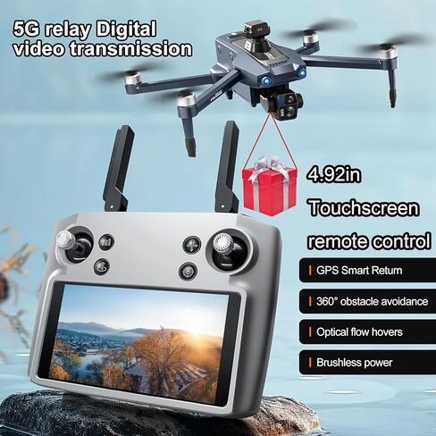طائرة بدون طيار Airdrop، سعة الحمولة القصوى حوالي 0.66 رطل، نظام تحديد المواقع GPS، جهاز تحكم عن بعد بشاشة تعمل باللمس 4.92 بوصة، كاميرا ذات محورين 2.7K ثلاثية المحاور، بطاريتان لإجمالي وقت الرحلة حوالي 50 دقيقة، كاميرات مزدوجة، وظيفة تجنب العوائق في 4 ات in Kuwait