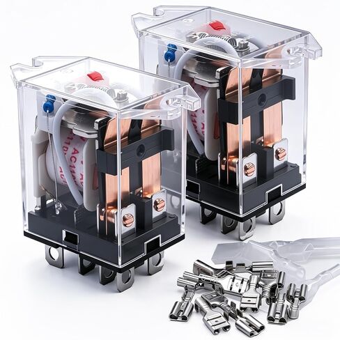 mxuteuk 2 قطعة تيار مستمر 12 فولت لفائف 8 دبوس 10A DPDT مؤشر LED مرحل الطاقة الكهرومغناطيسية للأغراض العامة JQX-13F-DZ-DC12V in Kuwait