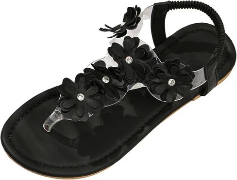 Women's Flower Flat Sandals with Ankle Strap Open Toe Trendy 2026 Summer Comfortable Wedding Bride Beach Sandals in Saudi Arabia