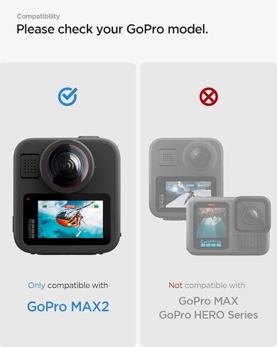 واقي شاشة من الزجاج المقوى من Spigen [GlasTR Slim] مصمم لحزمة GoPro MAX2-2 in Kuwait
